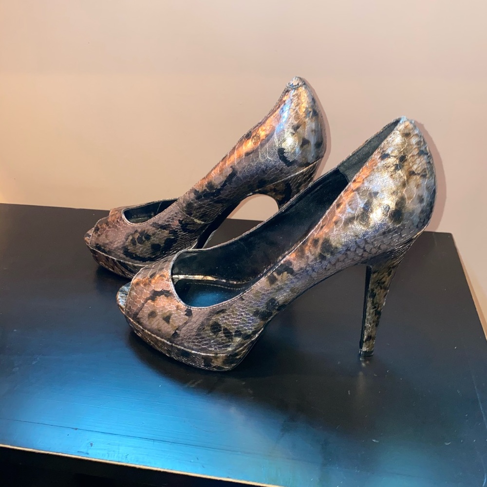 Snake print heels